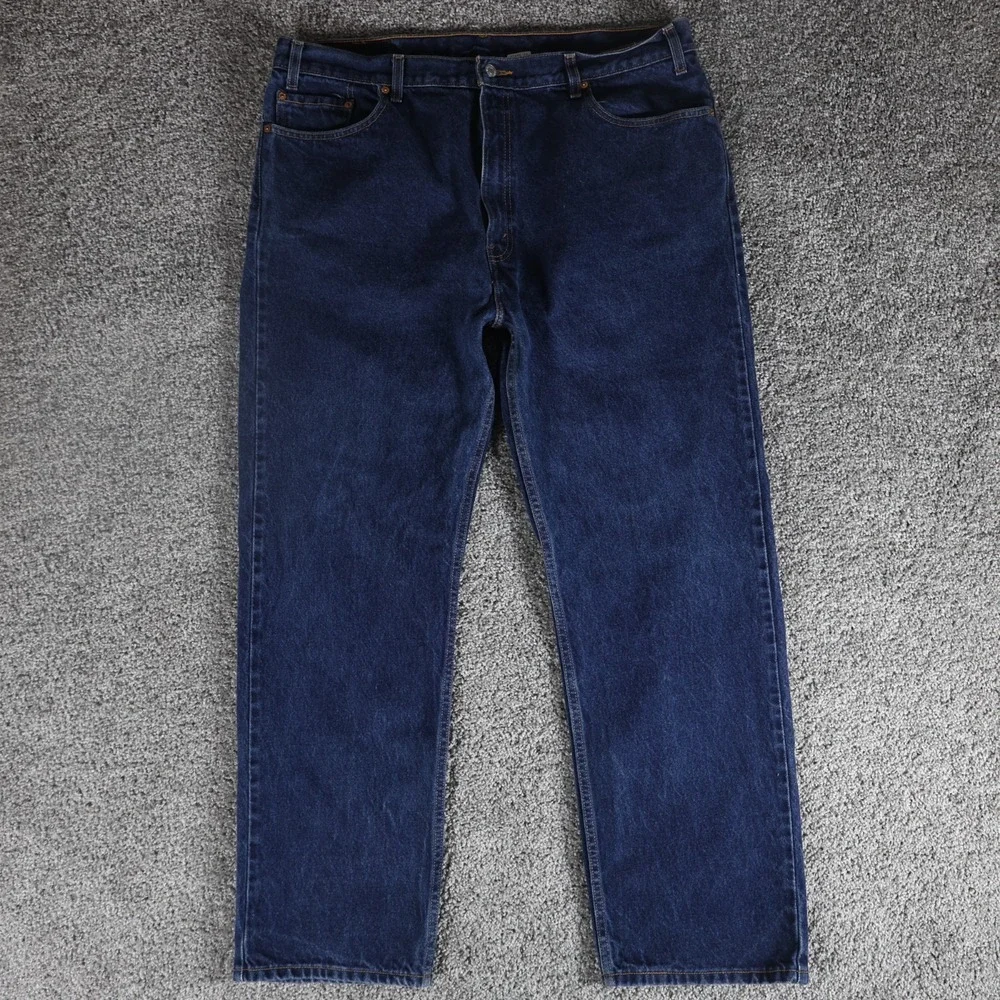 Vintage 1999 Levi's 505 Men's 42x32 Dark Wash Regular Fit Straight Leg Jeans